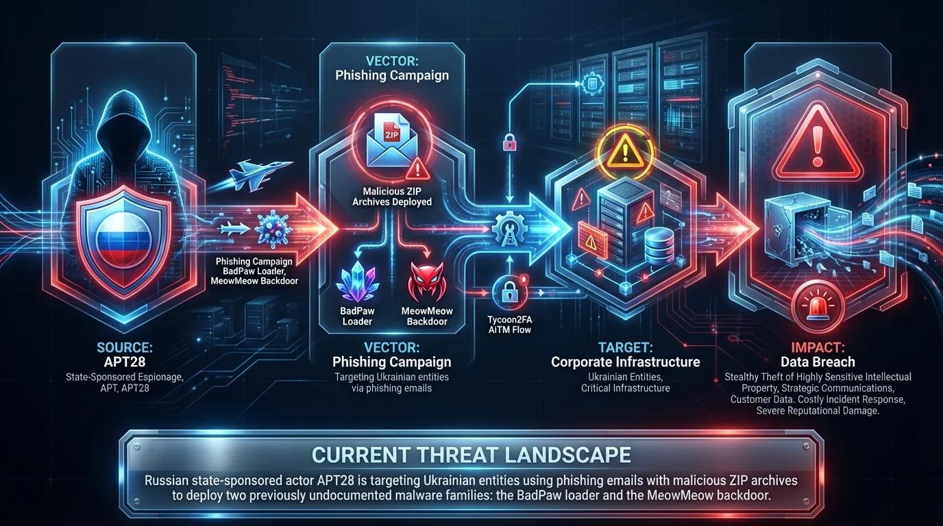 APT28-Linked Campaign Deploys BadPaw Loader and MeowMeow Backdoor in Ukraine