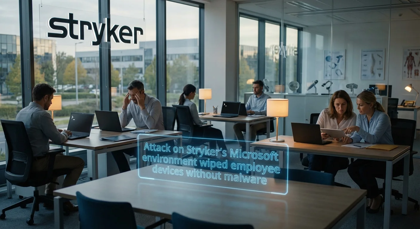 Attack on Stryker’s Microsoft environment wiped employee devices without malware