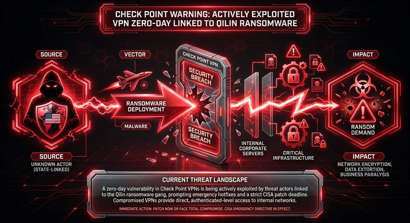 Check Point Warning: Actively Exploited VPN Zero-Day Linked to Qilin Ransomware