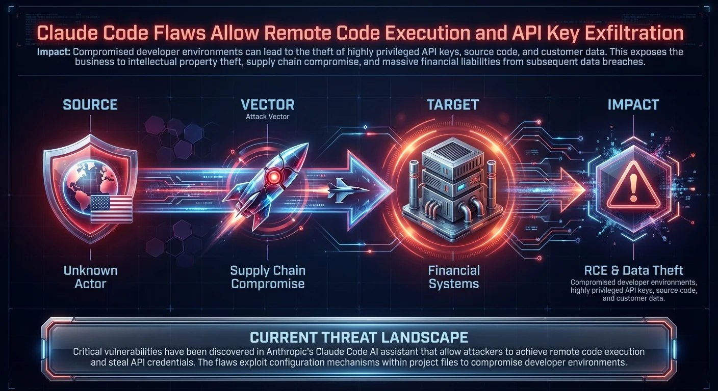 Claude Code Flaws Allow Remote Code Execution and API Key Exfiltration