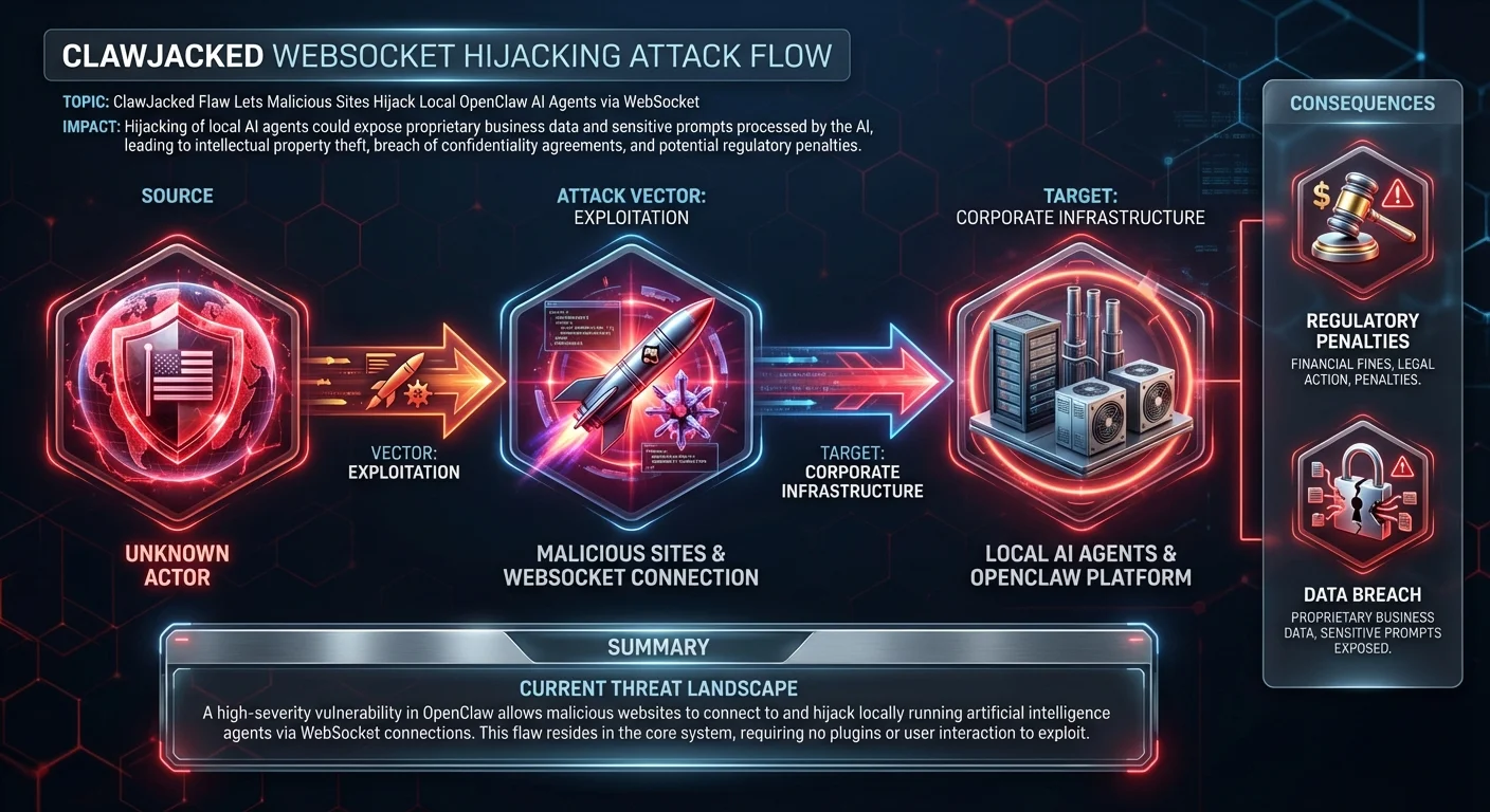 ClawJacked Flaw Lets Malicious Sites Hijack Local OpenClaw AI Agents via WebSocket