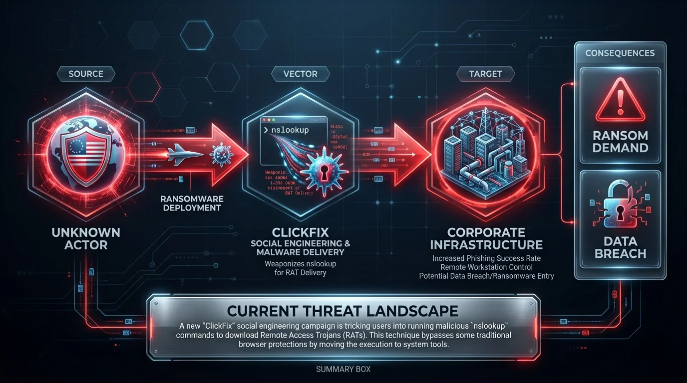 ClickFix Campaign Weaponizes nslookup for RAT Delivery
