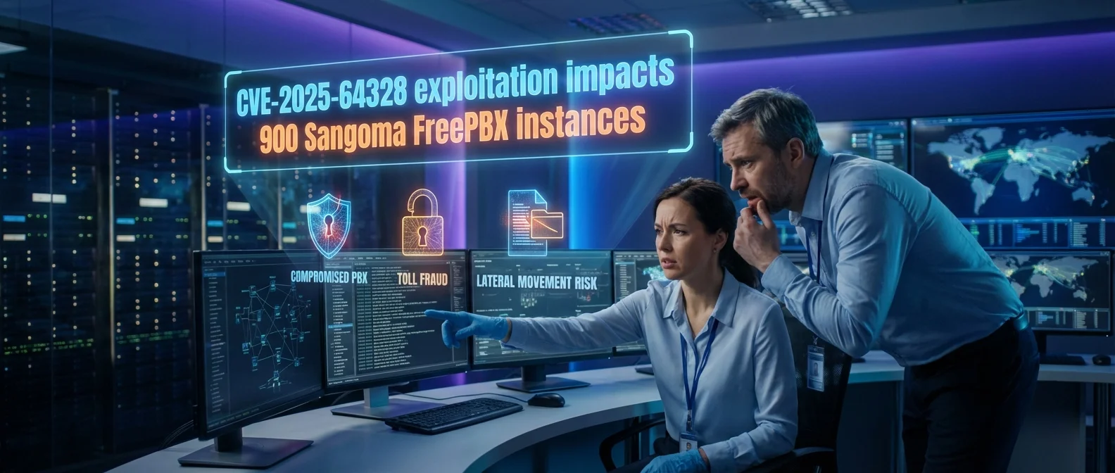 CVE-2025-64328 exploitation impacts 900 Sangoma FreePBX instances