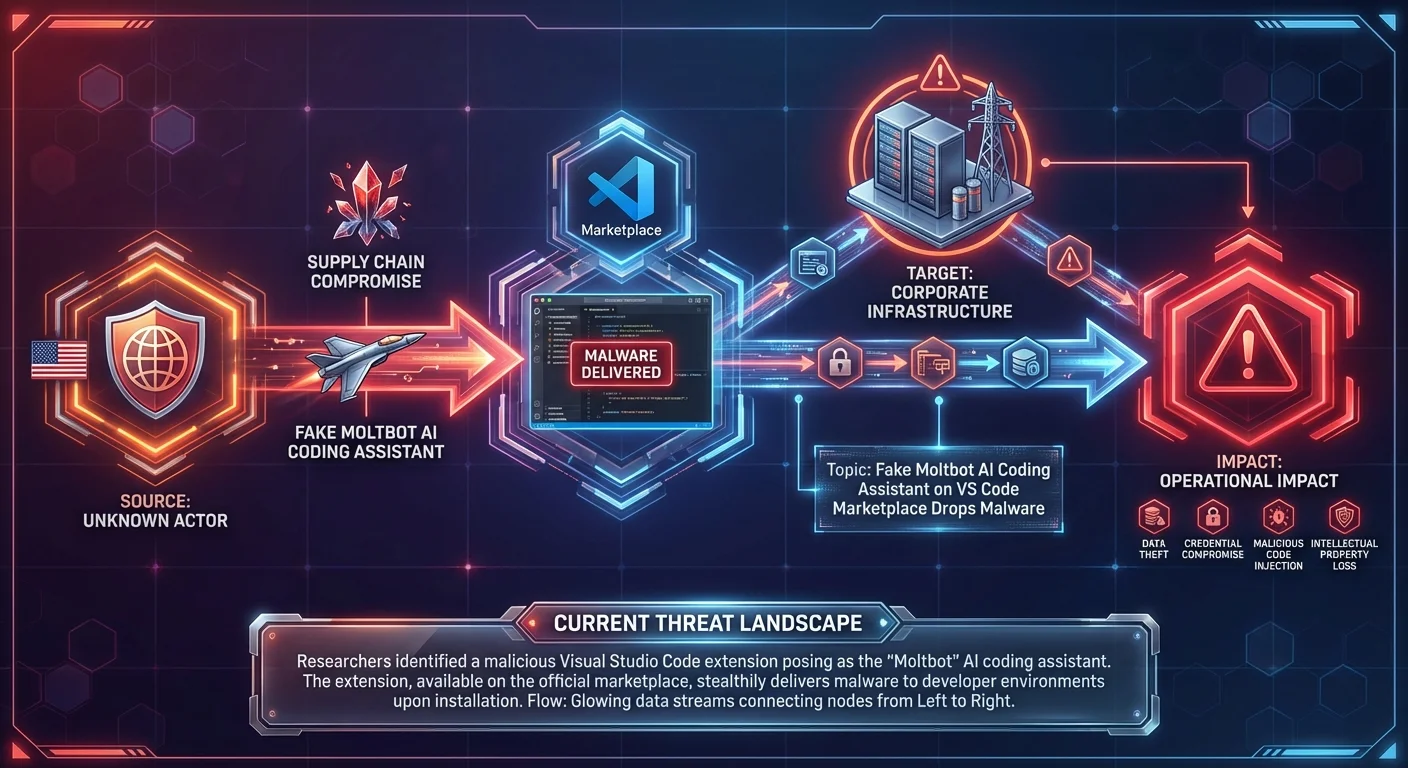 Fake Moltbot AI Coding Assistant on VS Code Marketplace Drops Malware