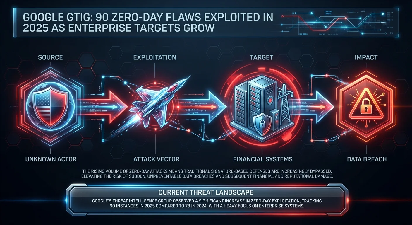 Google GTIG: 90 zero-day flaws exploited in 2025 as enterprise targets grow