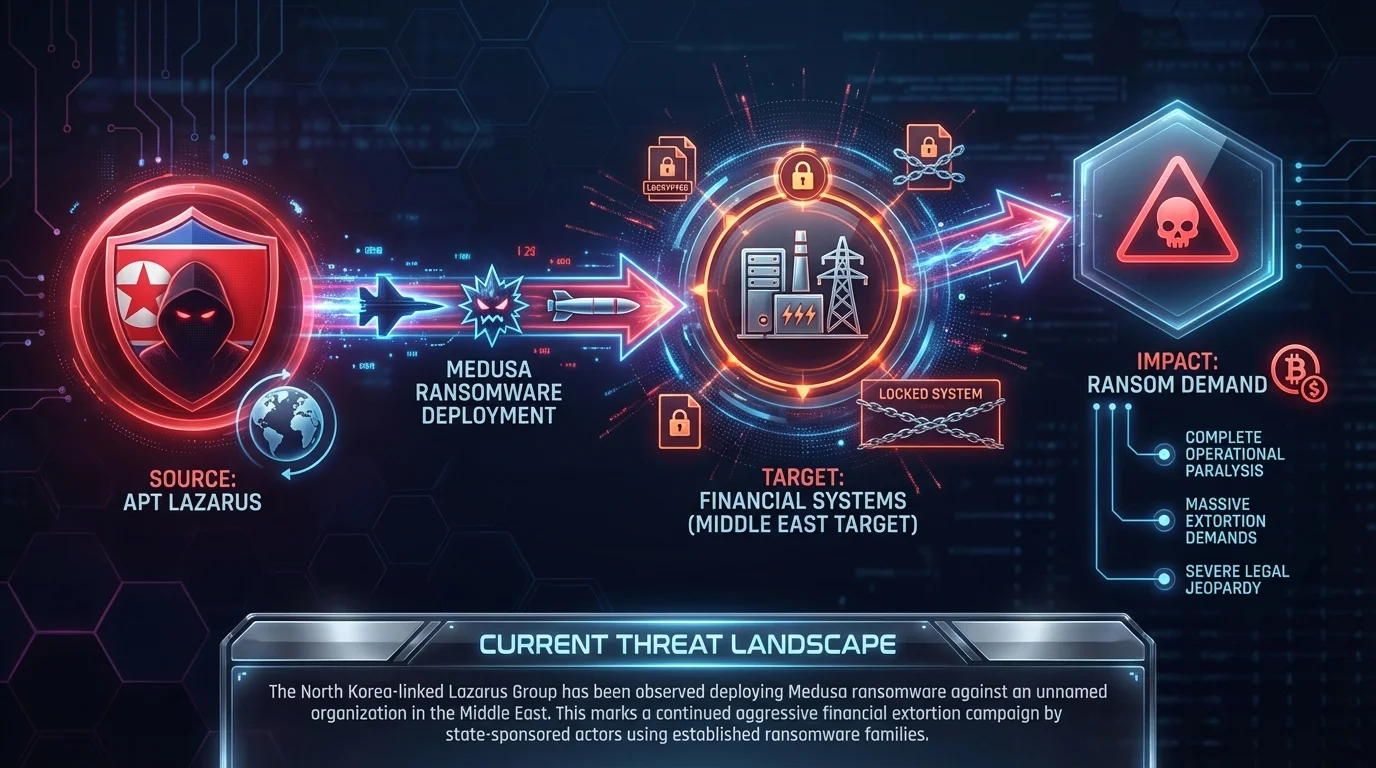 Lazarus APT group deployed Medusa Ransomware against Middle East target