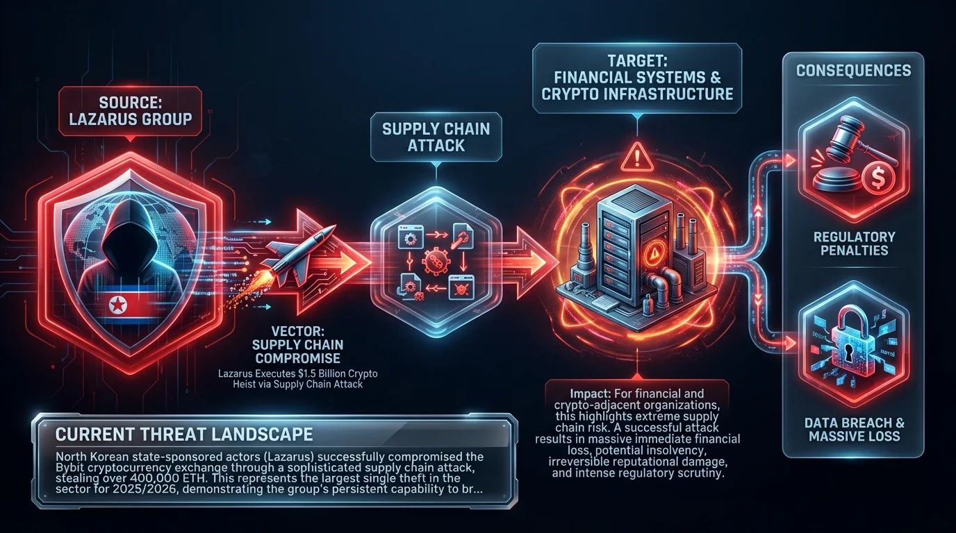 Lazarus Group Executes $1.5 Billion Crypto Heist via Supply Chain Attack