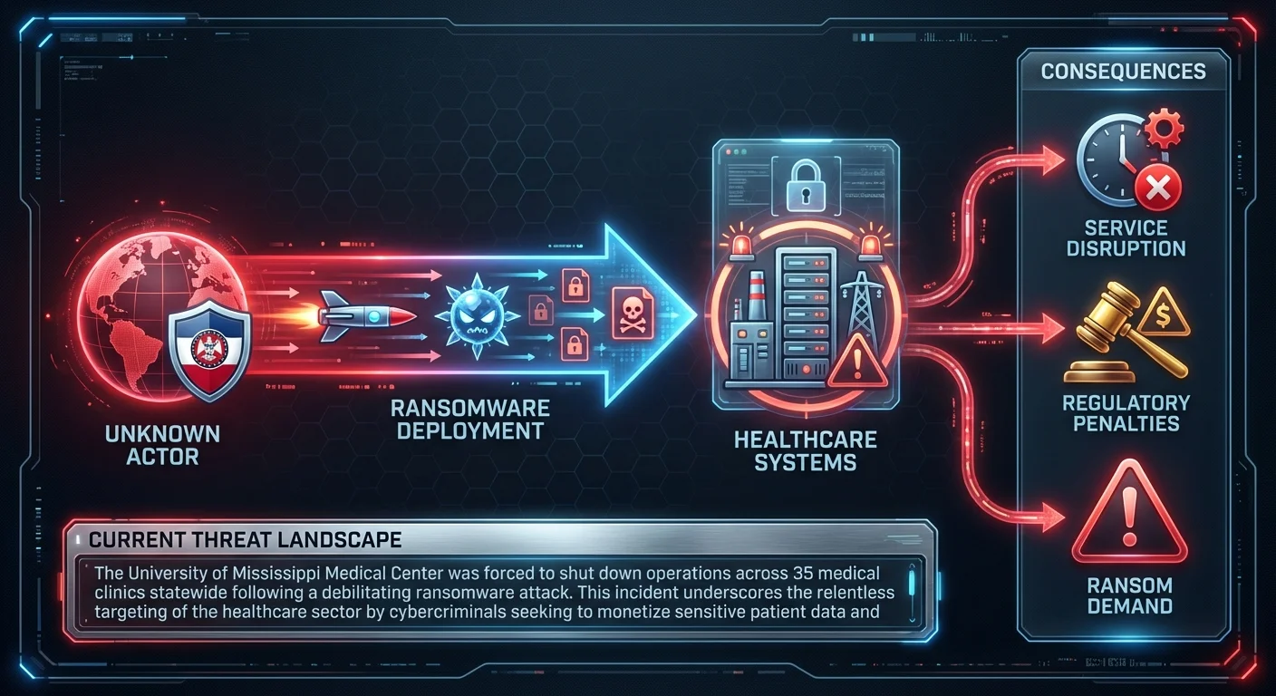 Mississippi Healthcare System Shuts Down Clinics After Ransomware Attack