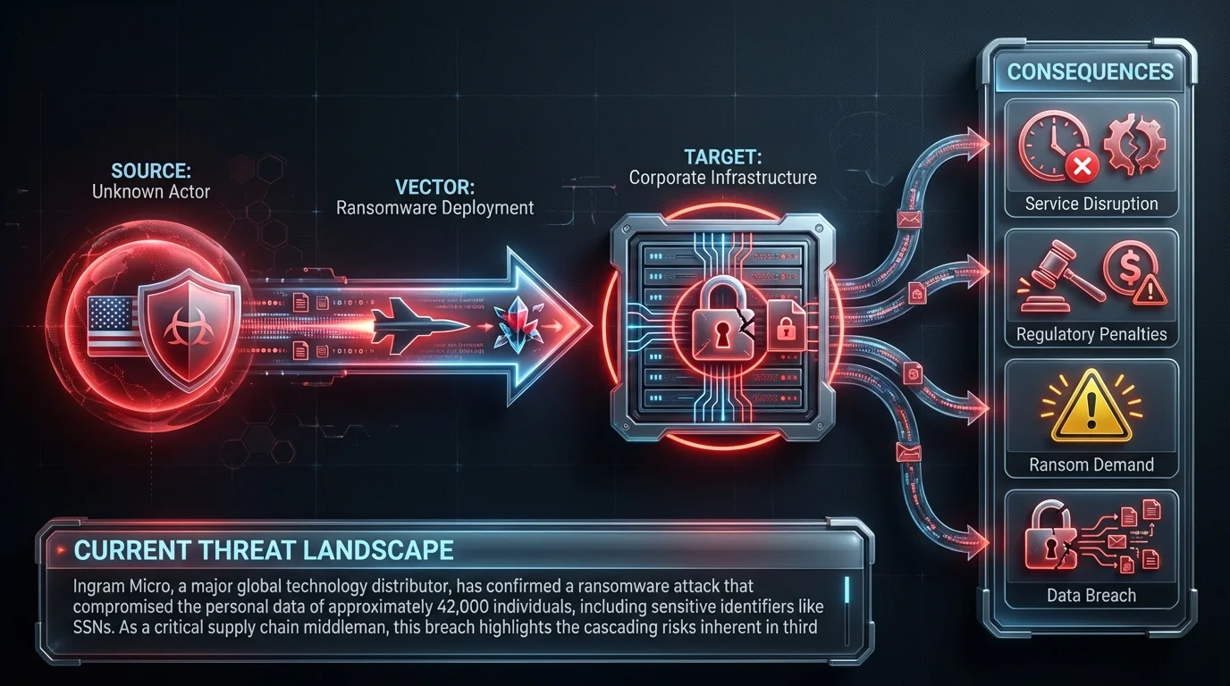Ransomware attack on Ingram Micro impacts 42,000 individuals