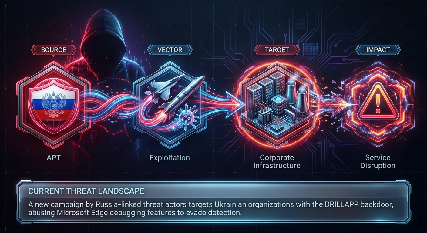 Russia-linked APT uses DRILLAPP backdoor to spy on Ukrainian targets