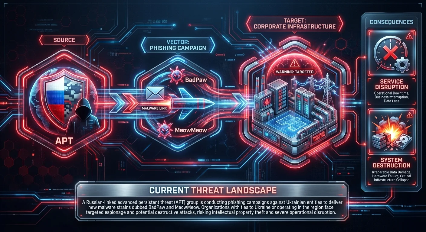 Russian APT targets Ukraine with BadPaw and MeowMeow malware