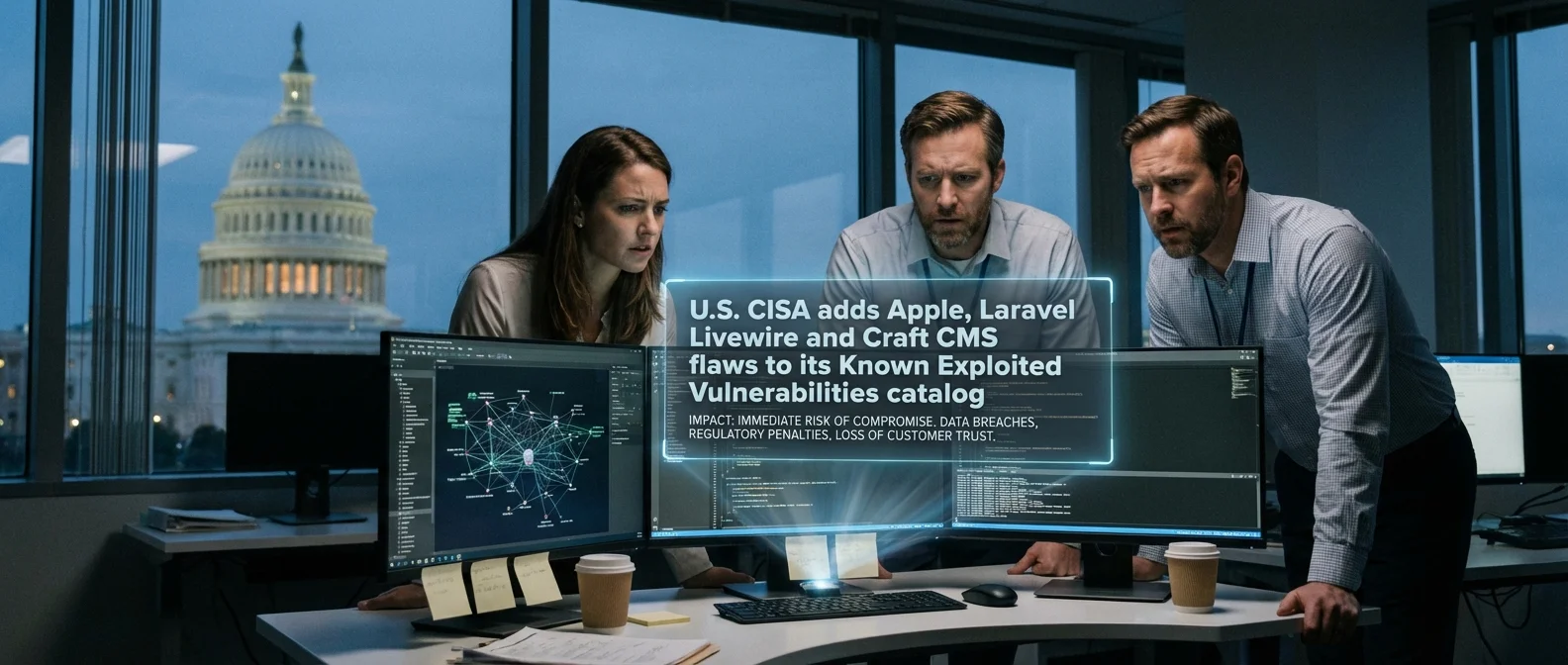 U.S. CISA adds Apple, Laravel Livewire and Craft CMS flaws to its Known Exploited Vulnerabilities catalog