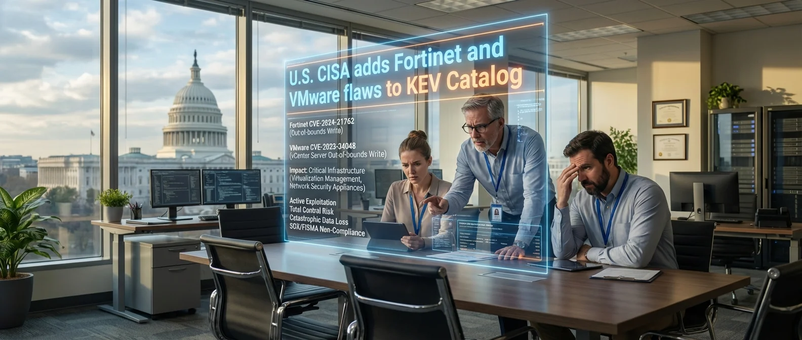 U.S. CISA adds Fortinet and VMware flaws to KEV Catalog